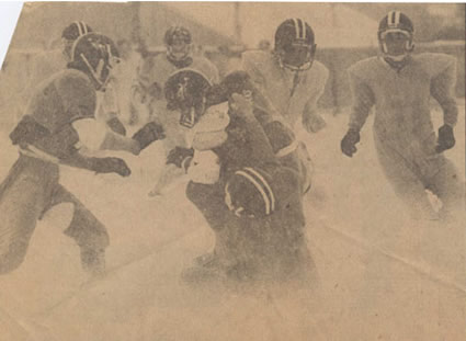 Football Players in the snow